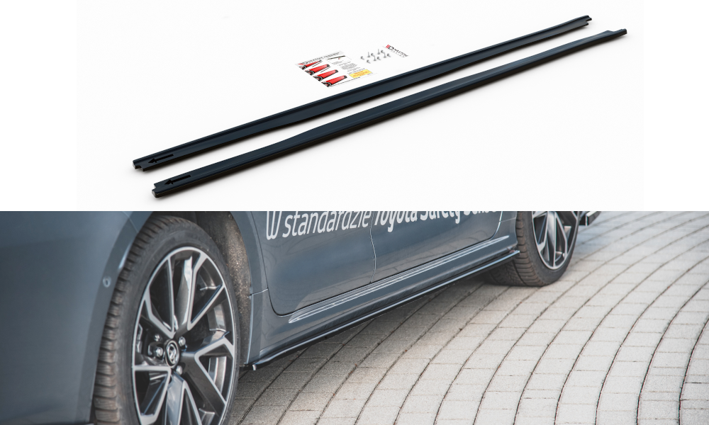 Image of Side Skirts Diffusers Toyota Corolla XII Sedan - Gloss Black