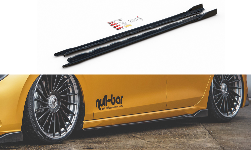 Side Skirts Diffusers V.2 VW Golf 8 - Gloss Black
