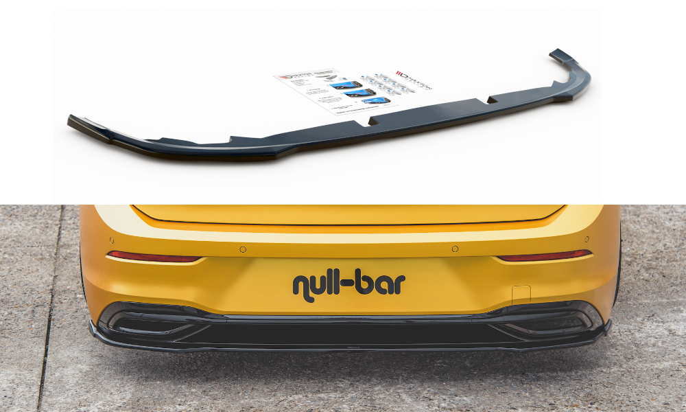 Image of Central Rear Splitter VW Golf 8 - Gloss Black