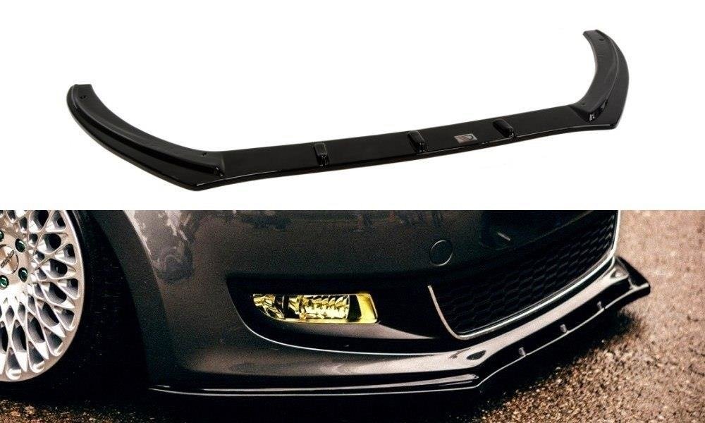 Image of Front Splitter VW Polo MKv - Gloss Black