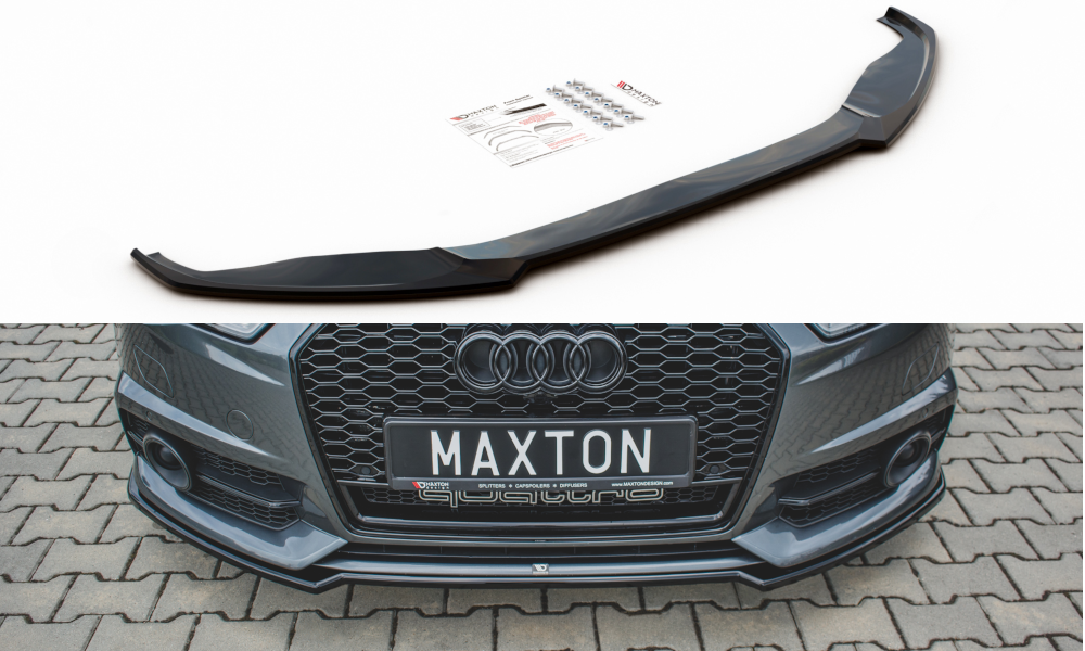 Image of Front Splitter Audi S6 / A6 S-Line C7 FL - Gloss Black