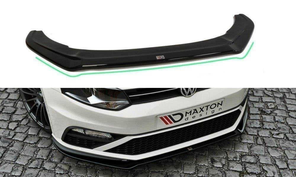 Image of Front Splitter V.2 VW Polo MK5 GTi (Facelift) - Gloss Black