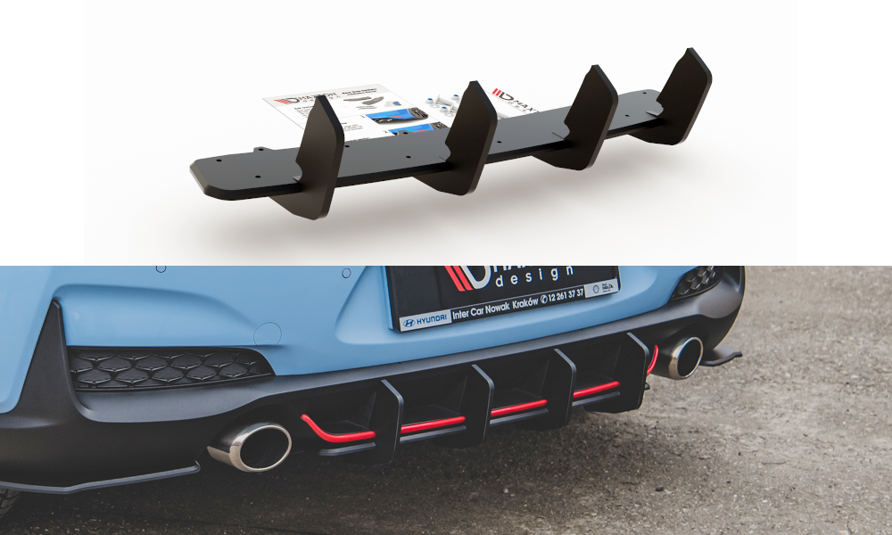 Image of Diffuser V.2 Hyundai I30 N MK3 Hatchback-Black