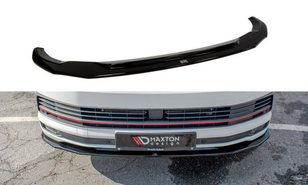 Image of Front Splitter V.2 Volkswagen T6 - Gloss Black