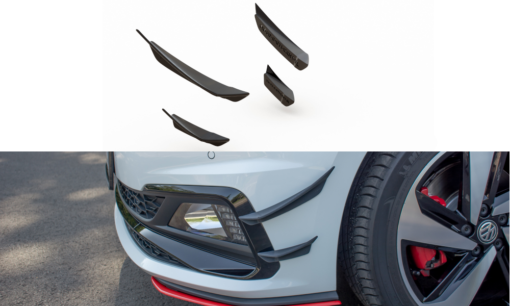 Image of Front Bumper Wings (Canards) VW Polo GTi MK 6