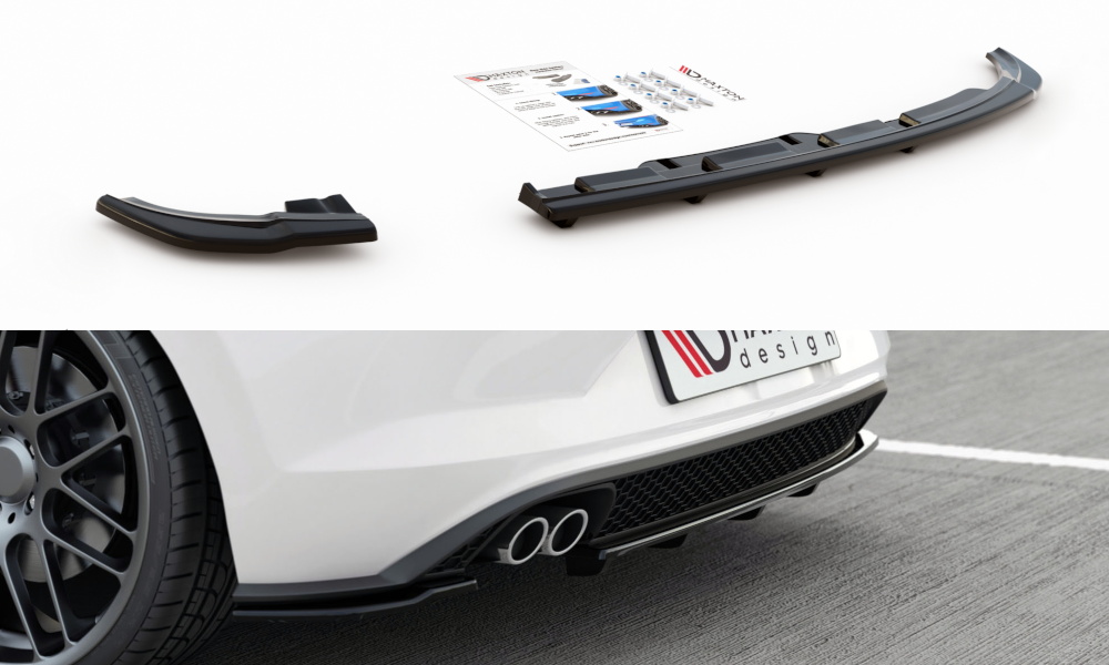 Image of Central Rear Splitter (With Vertical Bars) VW Polo 6 GTi MK6 V1