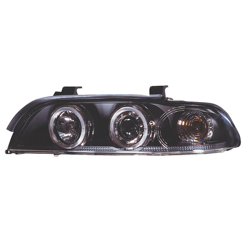 Image of BMW E39 95-06 Headlights Angel Eyes Black V1