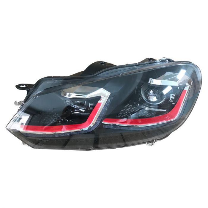 Image of VW Golf VII 12-19 Set Head Lights Black/Red Incl. DRL