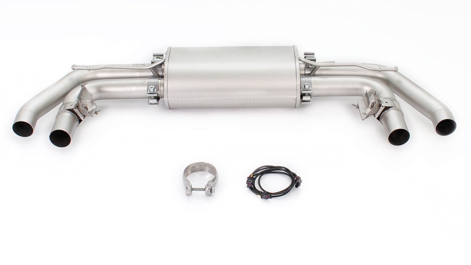 Axle Back System for Audi TTS Quattro & Cabrio 4x 102mm Chrome R-Logo Tips