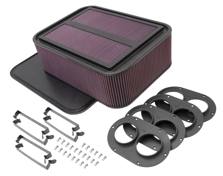 K&N - Custom Racing Assembly - GEN 2; CARBON FIBER AIR BOX LARGE W/ 2.75" AIR HORN (100-8559)
