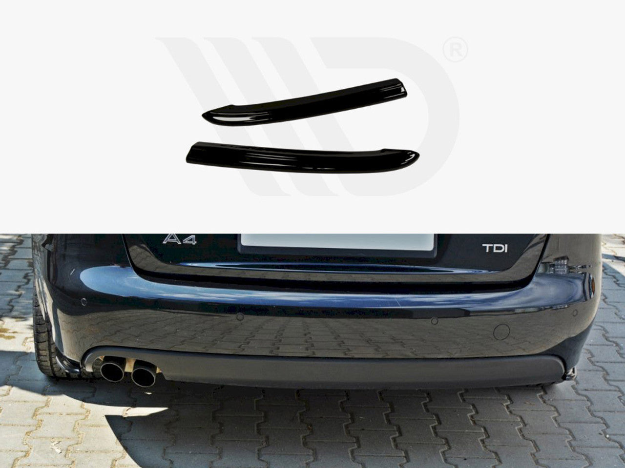 Central Rear Splitter Audi A4 B8 Avant - Gloss Black