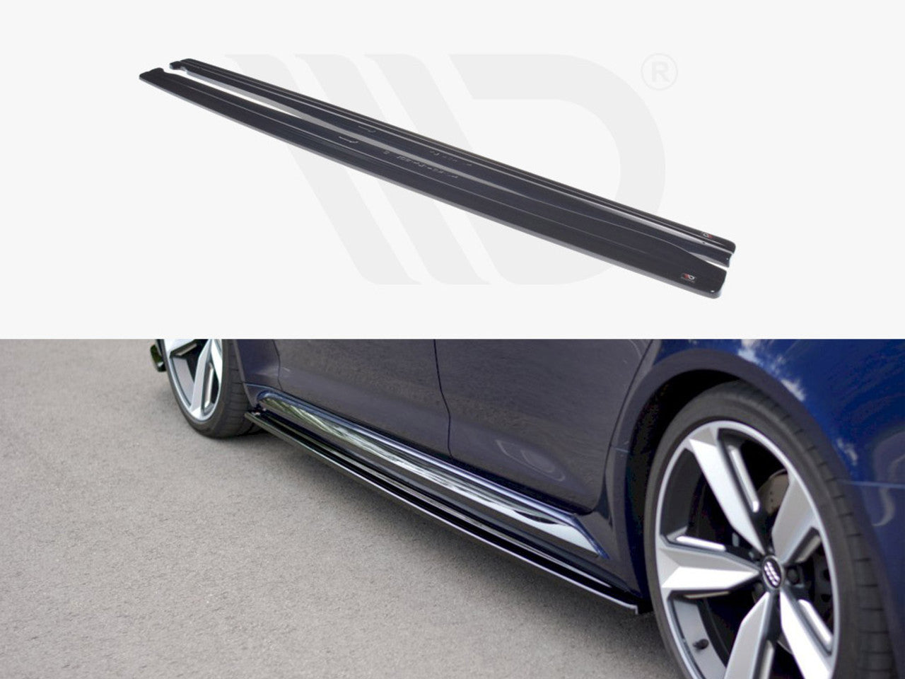 Side Skirts Diffusers Audi RS4 B9 - Gloss Black