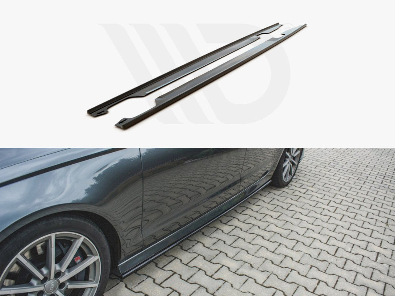 Side Skirts Diffusers Audi S6 / A6 S-Line C7 - Gloss Black