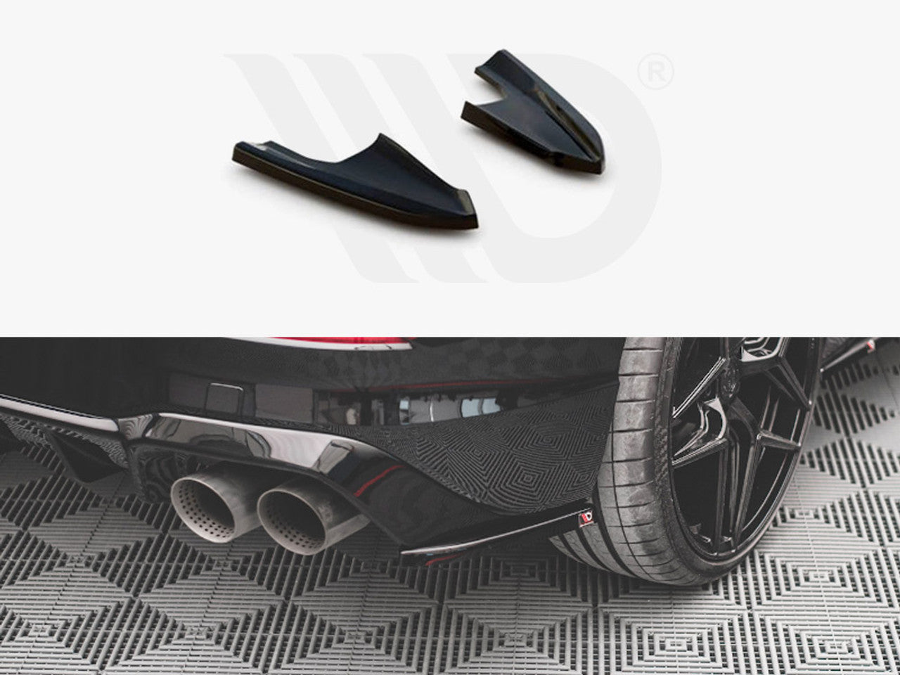 Rear Side Splitters V.4 For Volkswagen Golf R MK8-GB