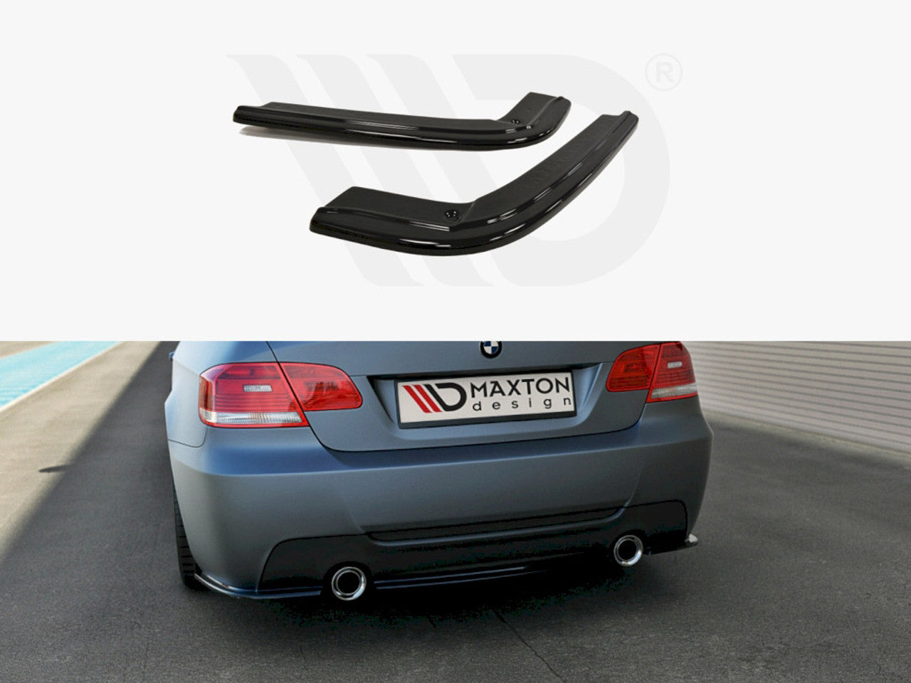 Rear Side Splitters For BMW 3 E92 M-Pack Facelift - Textured