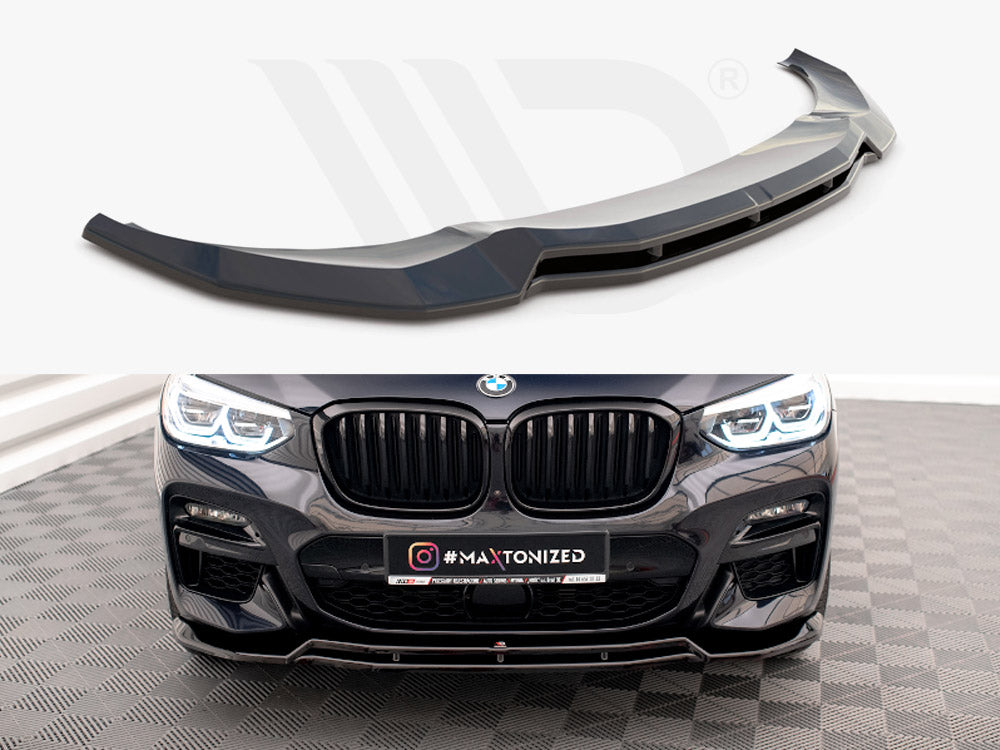 Front Splitter V.1 For BMW X3 G01 M-Pack - Gloss Black