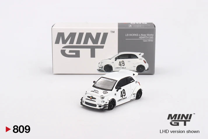 MINI GT - 1/64 Fiat 595 Abarth LB-Works (WHITE)