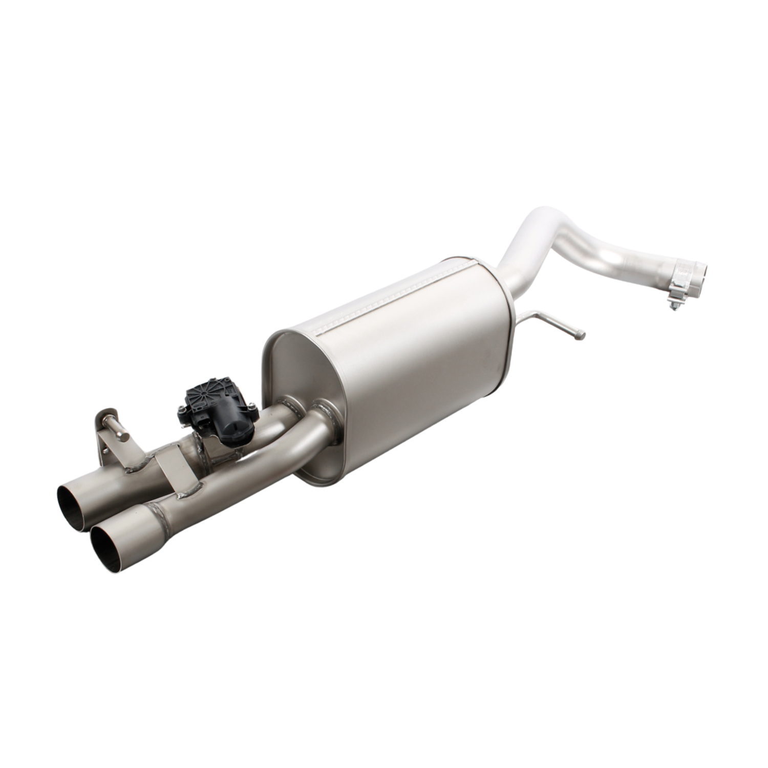 Cat-Back System for VW Polo 5 6R Resonated | 2x 84mm Chrome Rolled Edge Tips | Sound Controller
