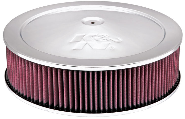 K&N - Round Air Filter Assembly - 5-1/8", 14" X 3-3/4"H, 1-1/4"DROP BASE (60-1290)