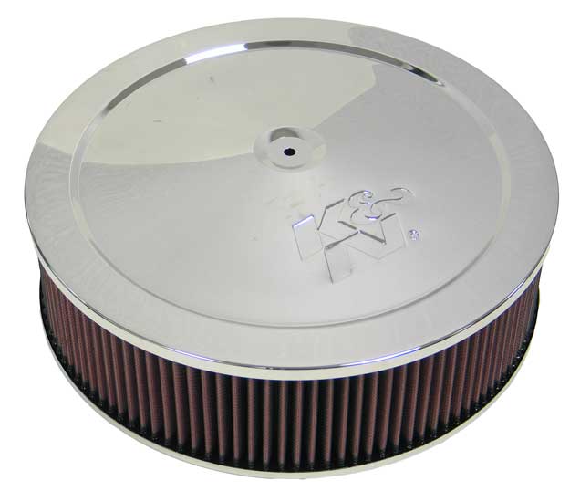 K&N - Round Air Filter Assembly - 5-1/8" FLG,14"D,1-1/2"O/S FLAT BASE (60-1410)