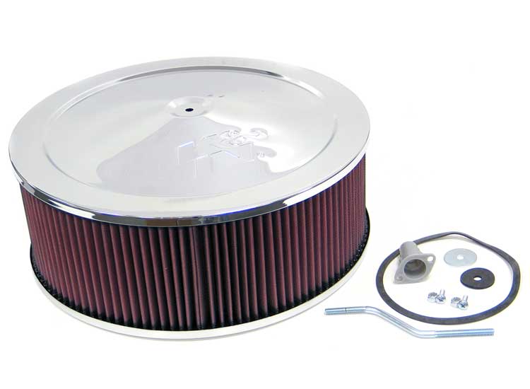 K&N - Round Air Filter Assembly - 5-1/8 FLG.14"D, 1-1/2"O/S FLAT BASE (60-1420)