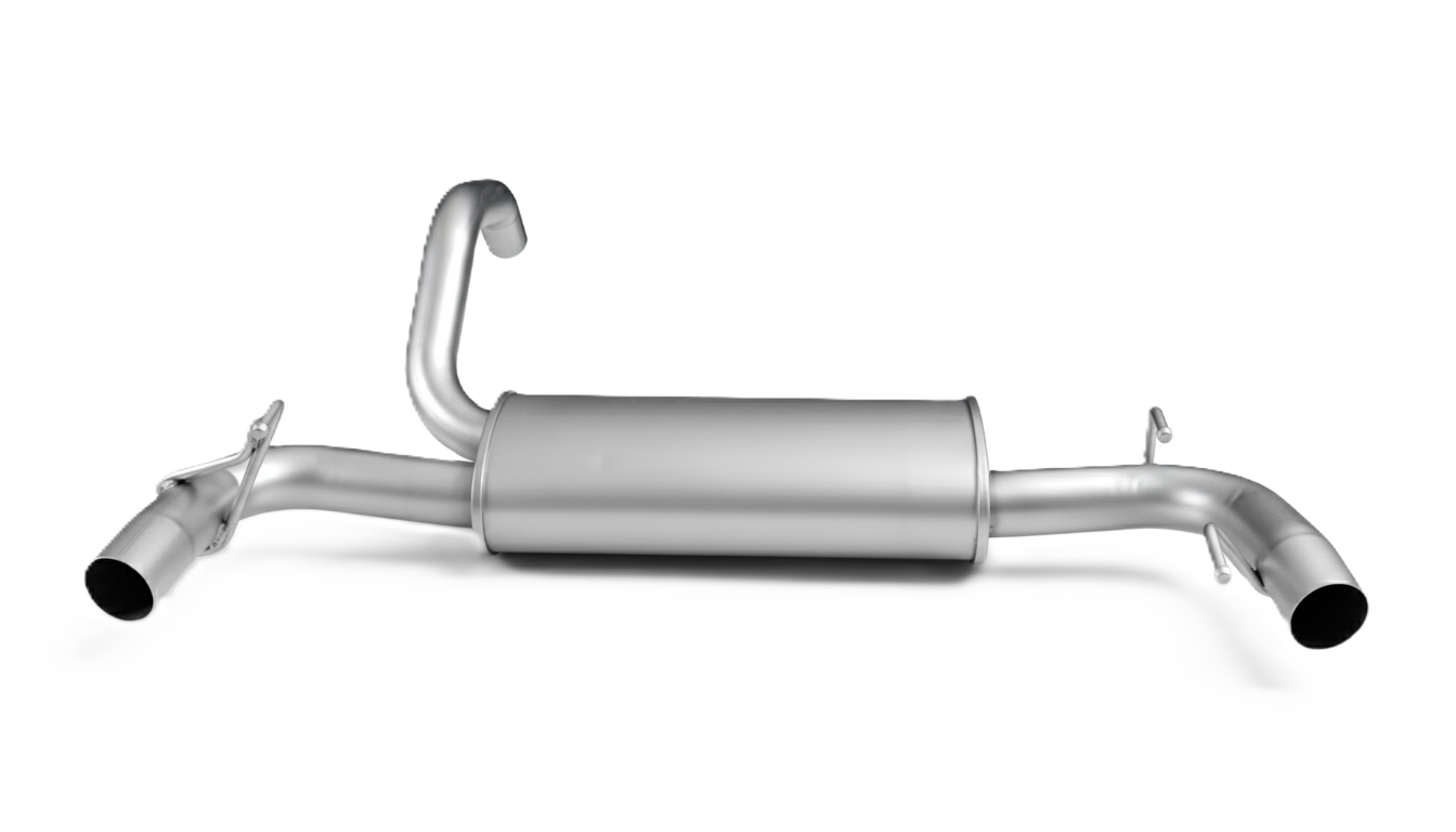 Axle Back Exhaust for Abarth 500 Typ(e) 312 2x 102mm Chrome Straight Cut Tips