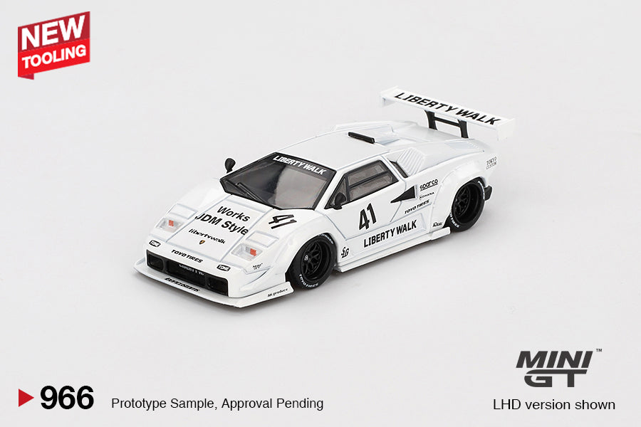 Mini GT - 1/64 Lamborghini Countach LB-Works White Tokyo Auto Salon 2024