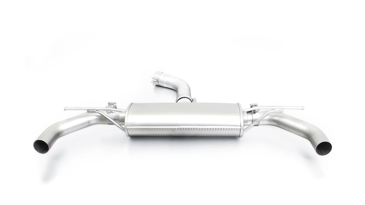 Sport Exhaust for VW Golf 7 GTI Perf. Facelift Sport Silencer + Non-Resonated | 2x GT Titanium Scotched Tips