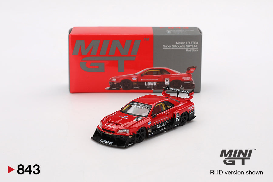 Mini GT - 1/64 Nissan LB-ER34 Super Silhouette SKYLINE Red/Black