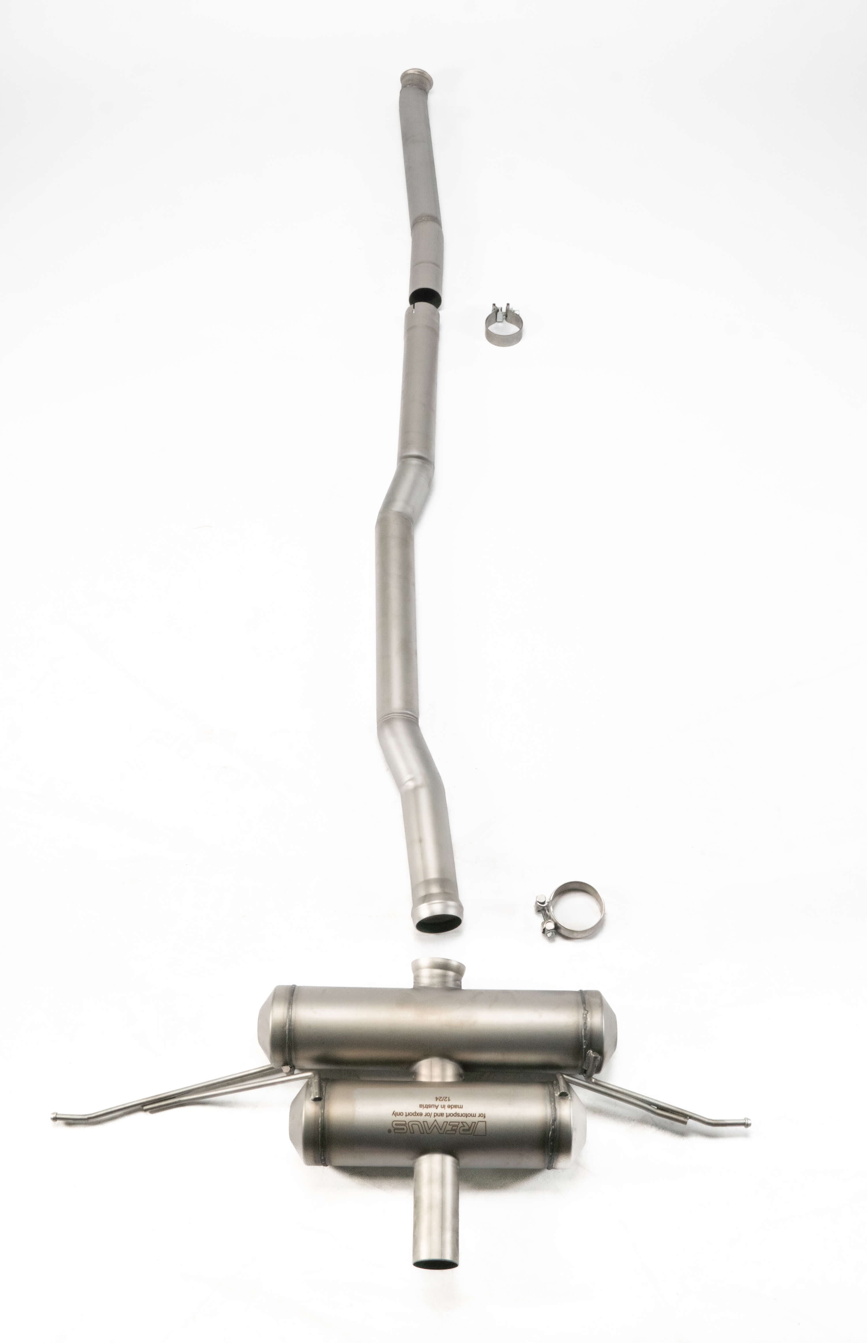 Sport Exhaust System for Mini Cooper S F66 / Japan Racing + Sport Exhaust | 1x 115mm Black Chrome Engraved Tips