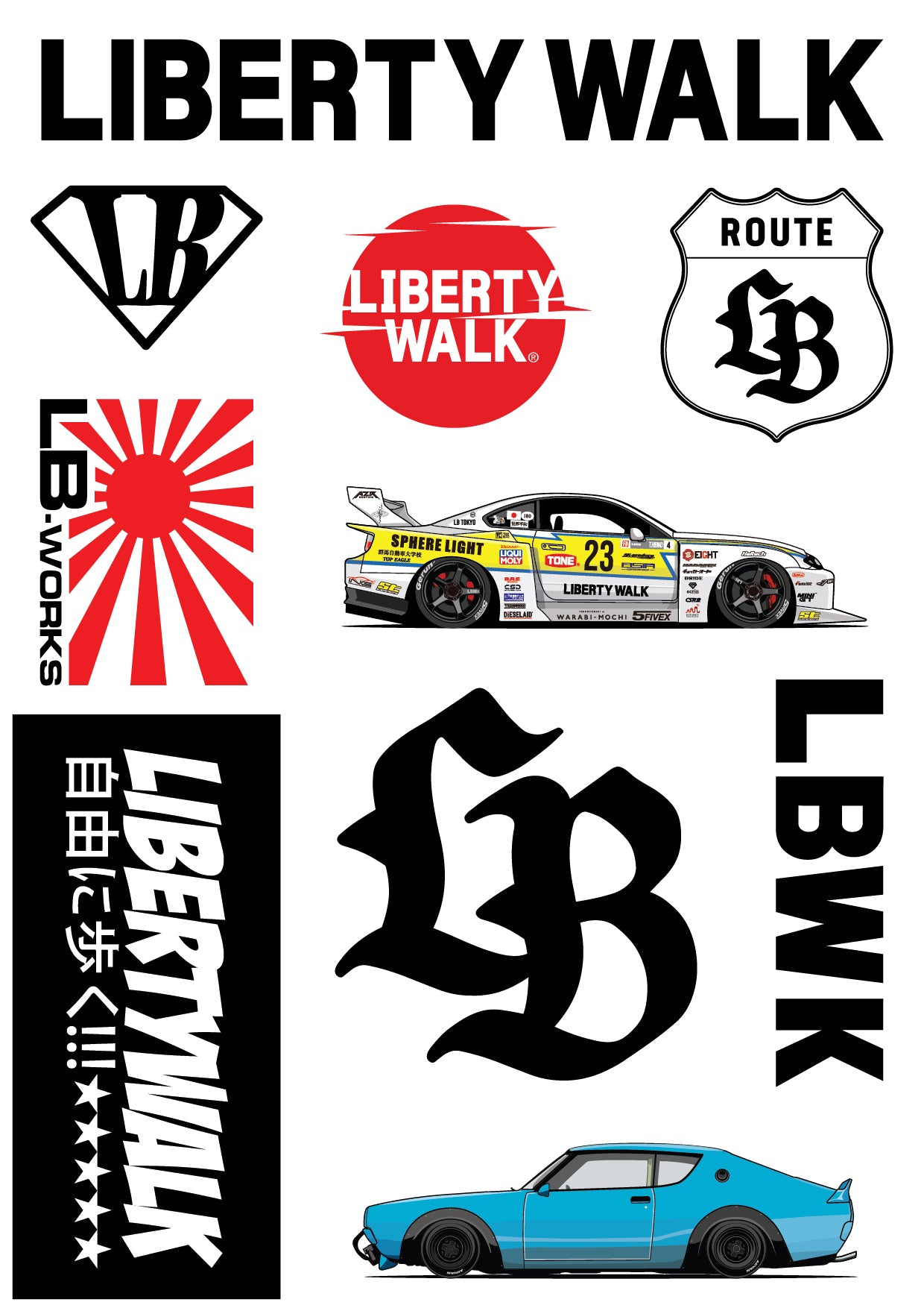 Liberty Walk Sticker Sheet