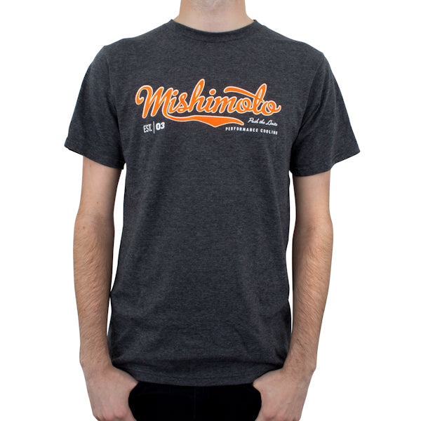Mishimoto Mens Athletic Script T-Shirt, Gray, Large