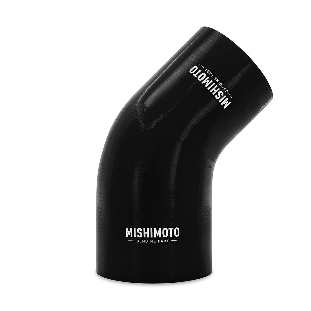 Silicone Reducer Coupler, 45 Degree, 3" to 4", Black