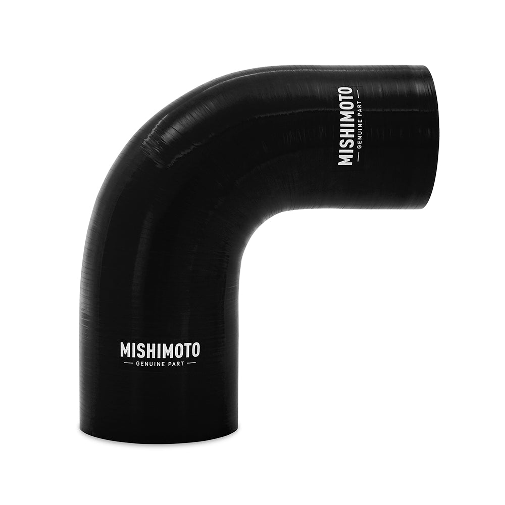 Silicone Reducer Coupler, 90 Degree, 2.25" to 2.5", Black