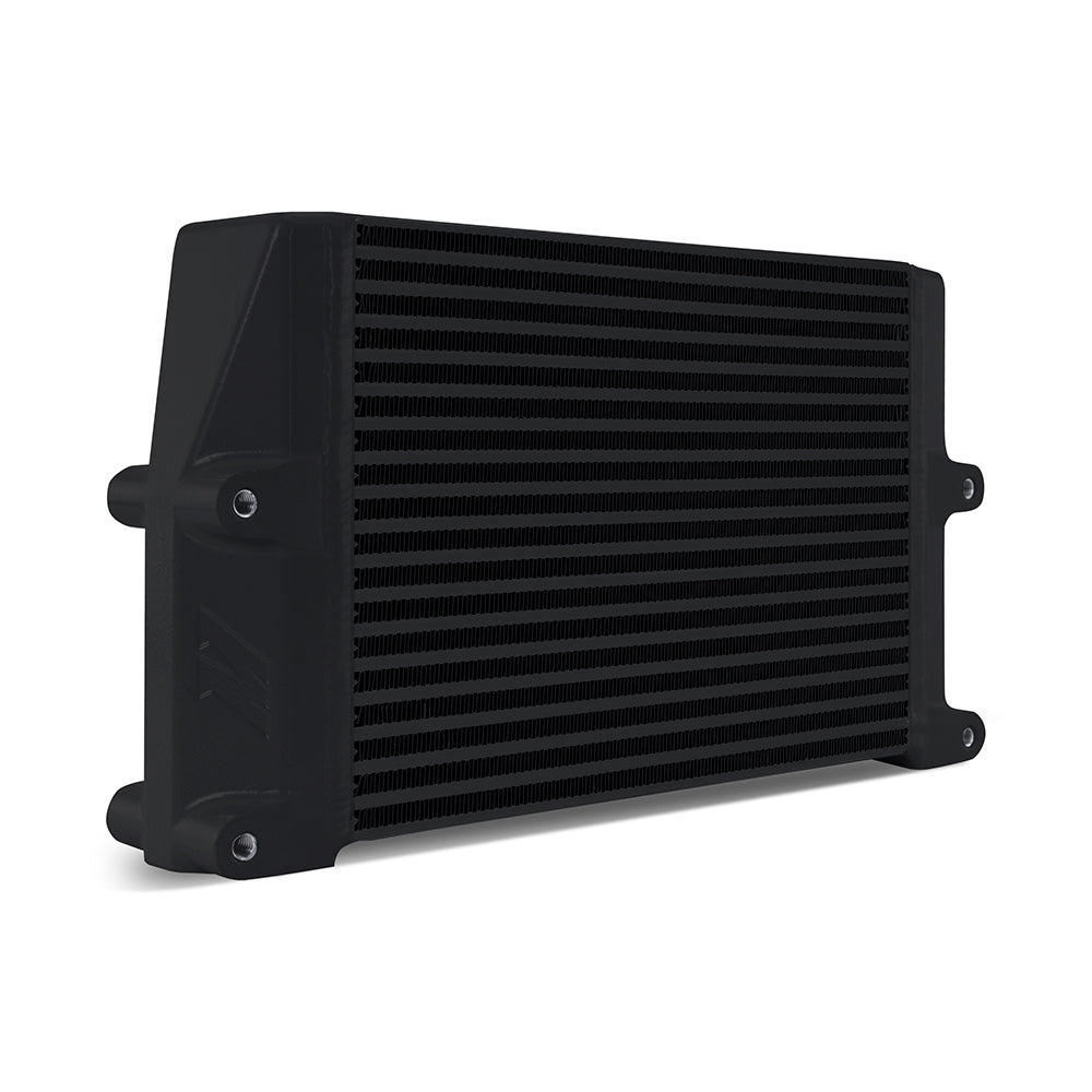 Heavy-Duty Oil Cooler 10" Same-Side Outlets Black Mishimoto