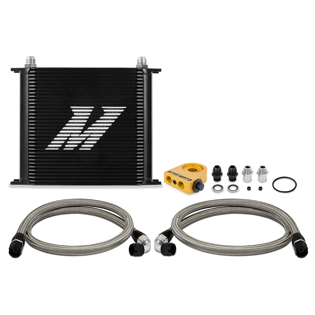 Universal Thermostatic Oil Cooler Kit 34-Row Black Mishimoto