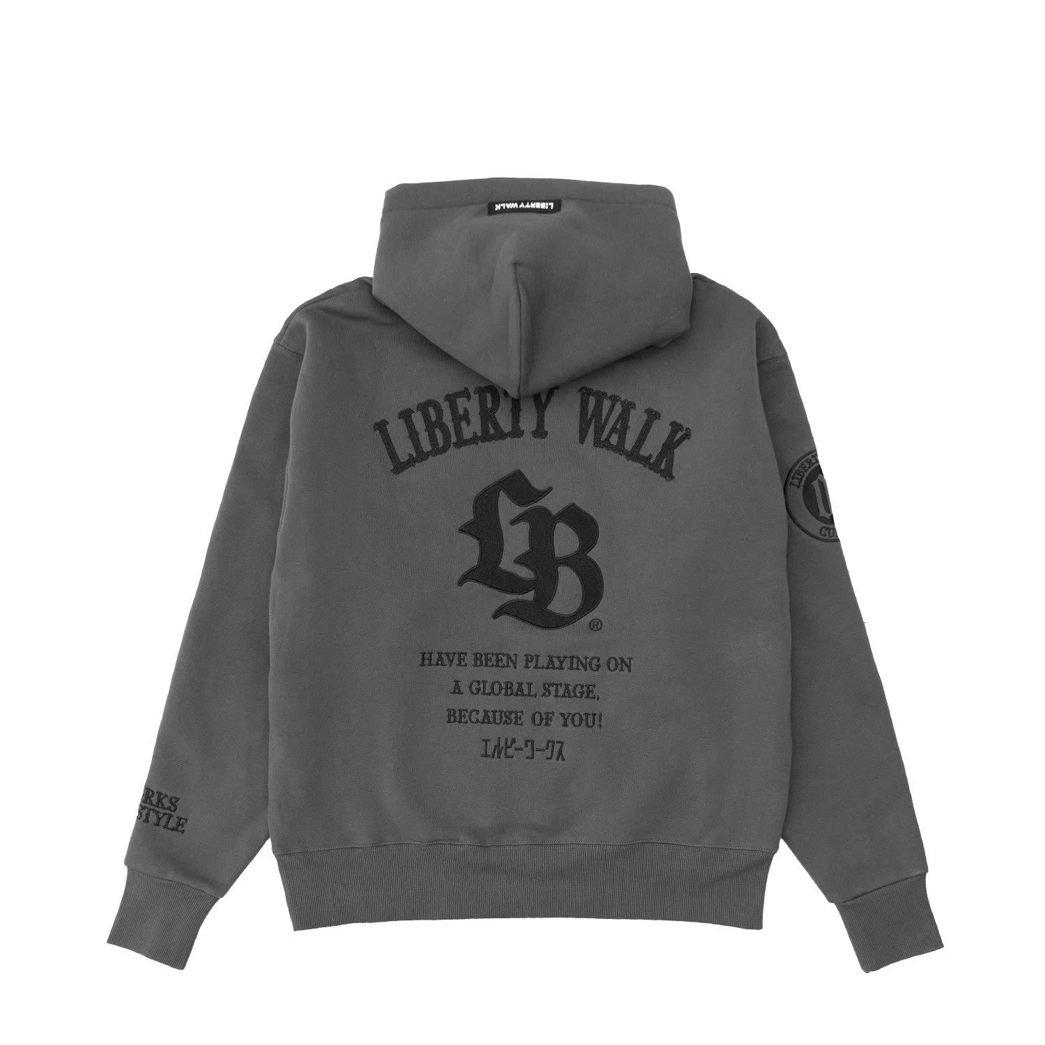 LB Thorn Embroidery Logo Hoodie Grey with Black