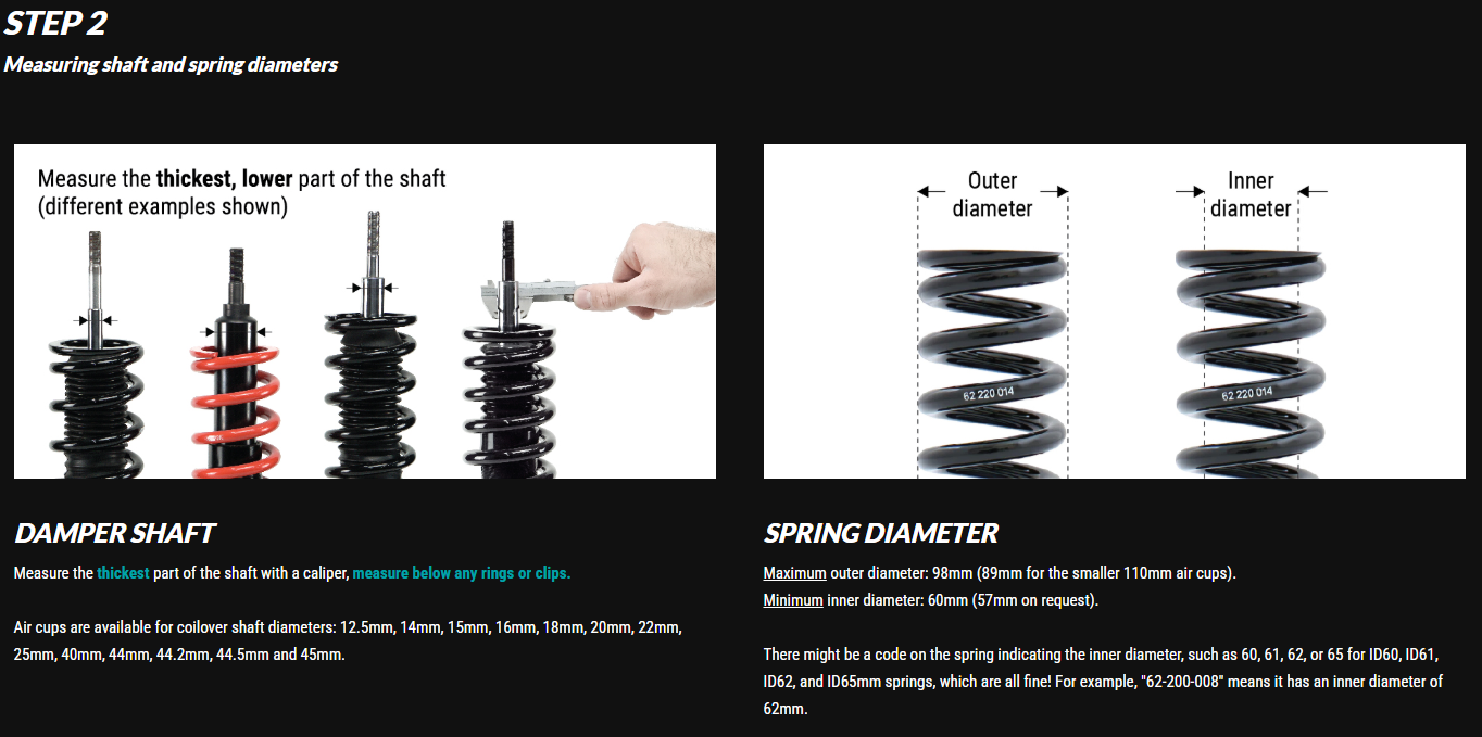StanceParts Schroefset XL Air Lift Cup-systeem voorkant KIT