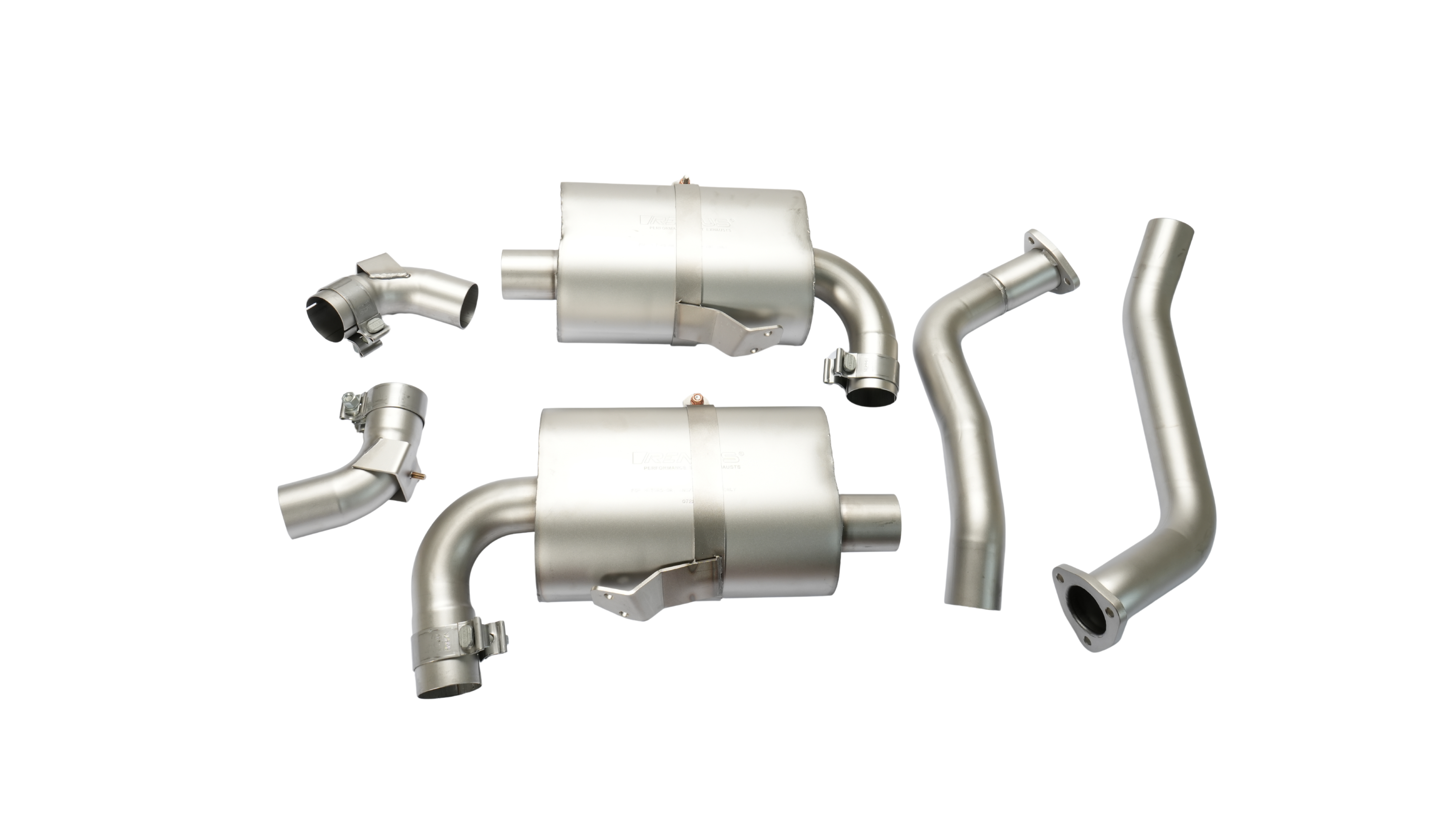 RACING cat-back-system L/R for Porsche Boxster S/987 & Cayman 987 2x 98mm Street Race Chrome Tips