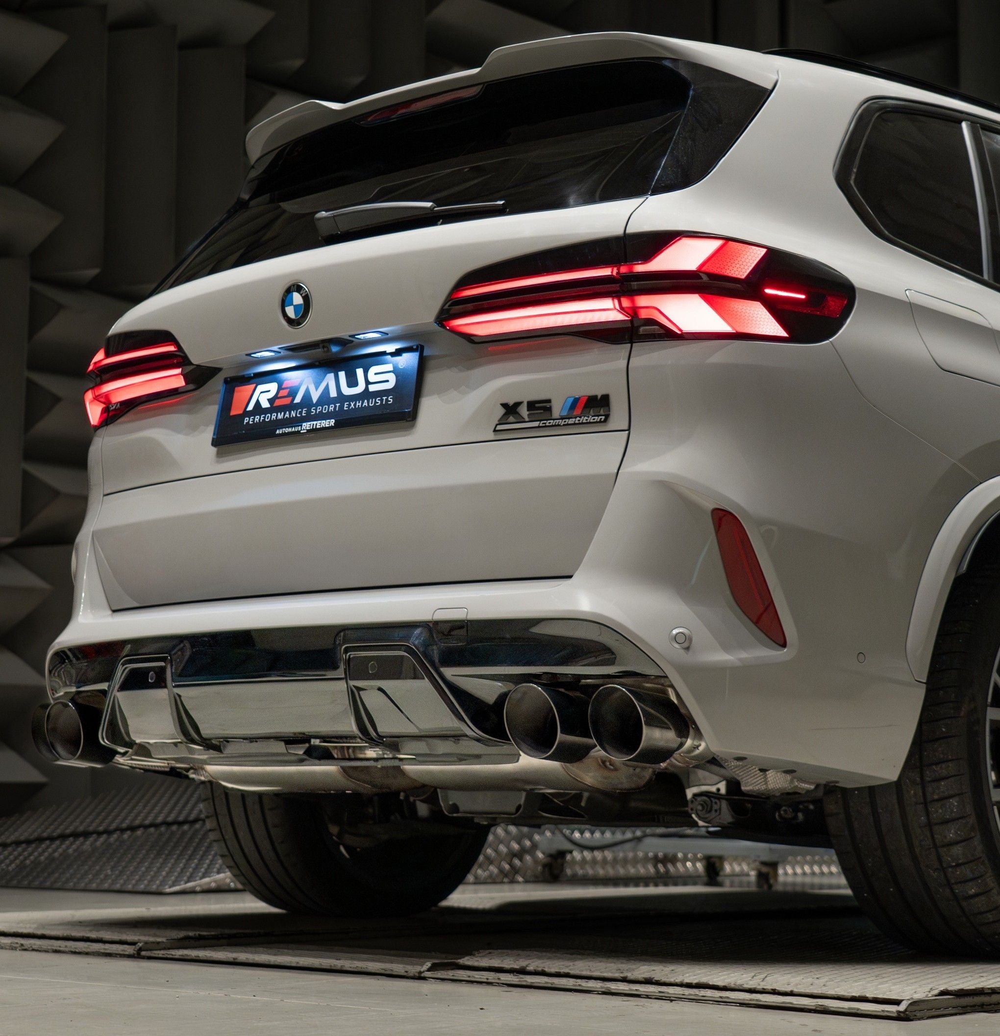 Sport Exhaust System for BMW X5M F95 LCI 4x 102mm Chrome Straight Cut Tips
