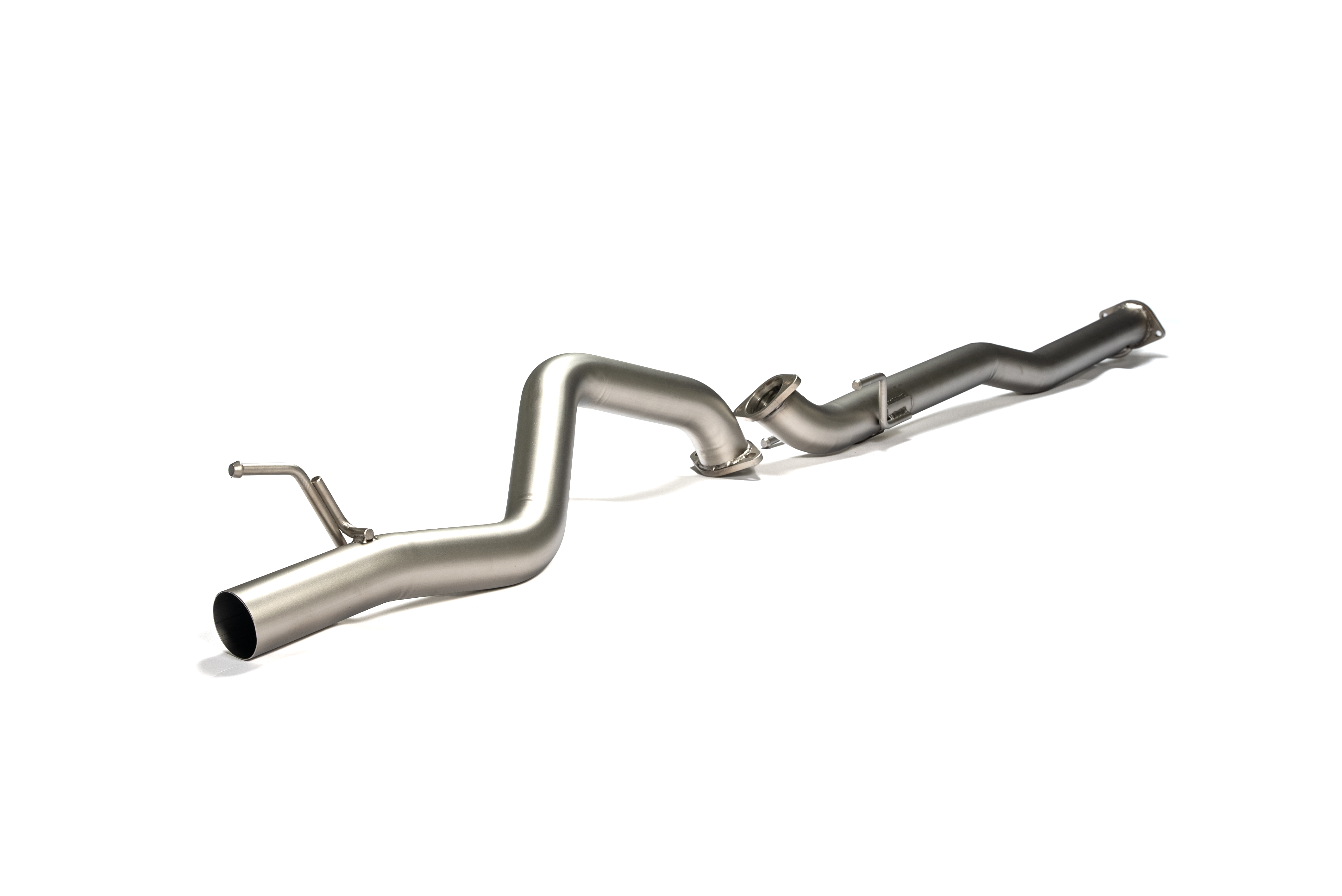 Racing Cat-Back Exhaust for Toyota Fortuner / Innova 1x 102mm Black Chrome Rolled Edge Tips