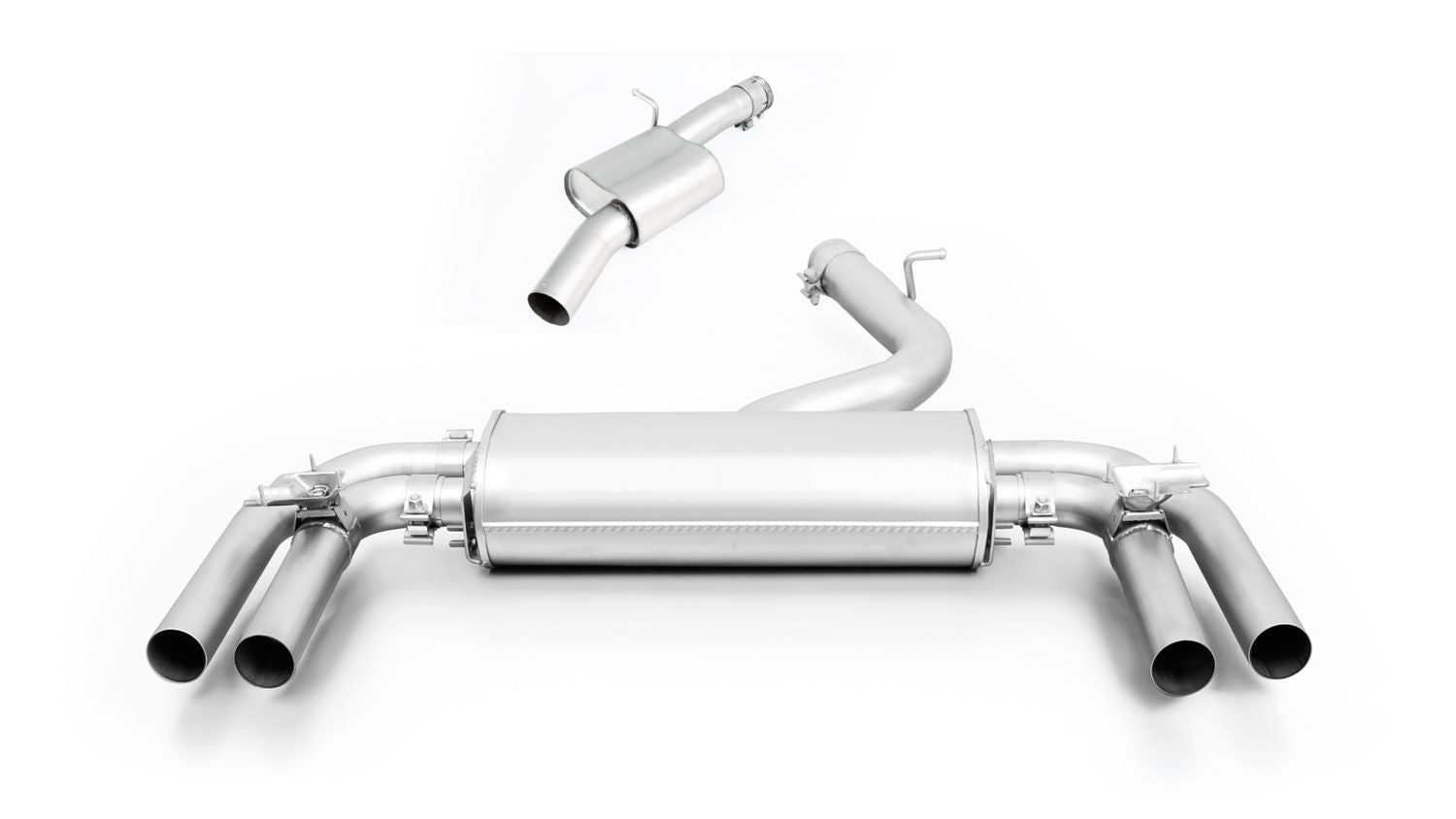 Sport Exhaust Bundle for Audi S3 Limo (8V) 4x 84mm Street Race Black Chrome Tips