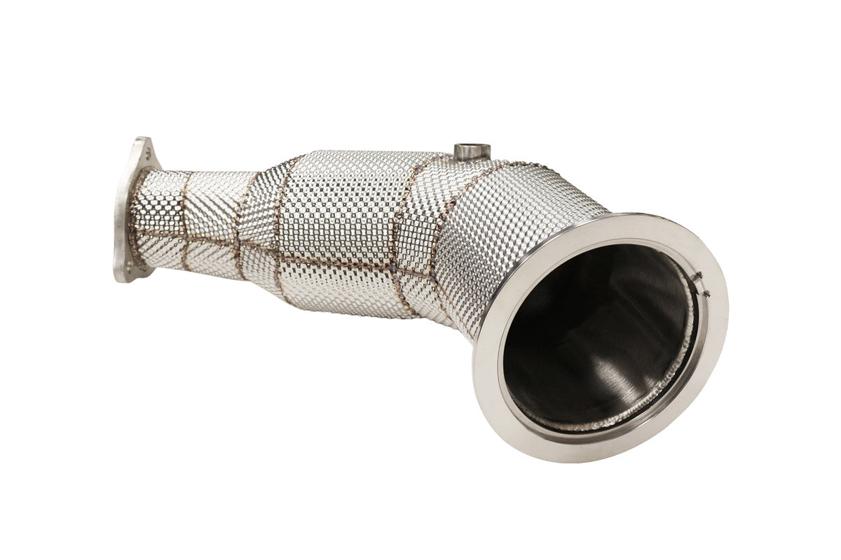 Audi RS4 RS5 B9 2.9T 15-23 Downpipe Decat+Heat Shield 76mm