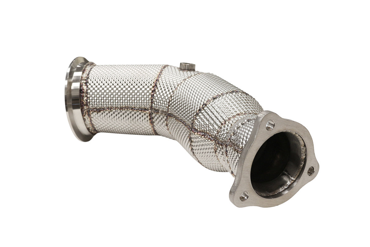 Audi RS4 RS5 B9 2.9T 15-23 Downpipe Decat+Heat Shield 76mm