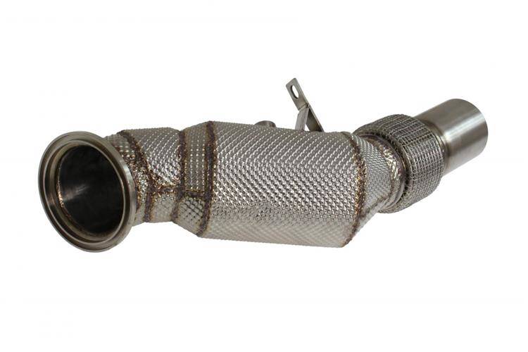 BMW B48 F30 340i F32 13-20 Cat Downpipe+Heat Shield 90mm