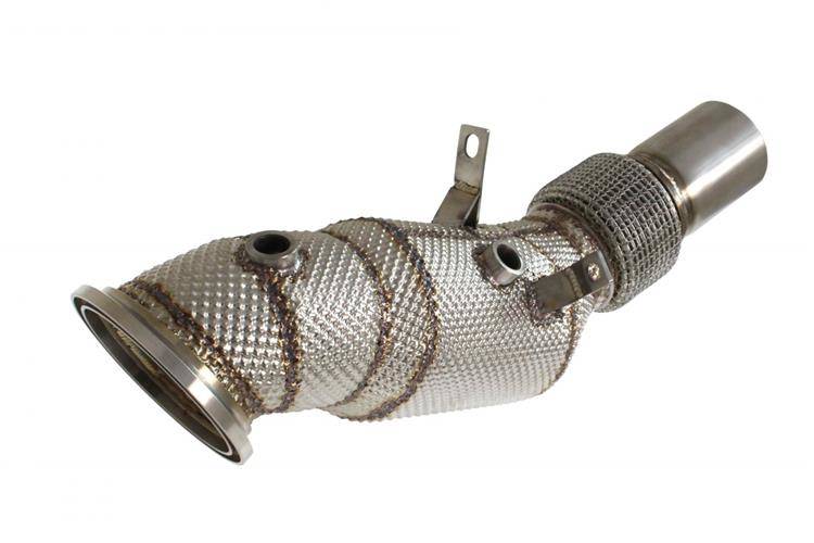 BMW B48 F30 340i F32 13-20 Cat Downpipe+Heat Shield 90mm