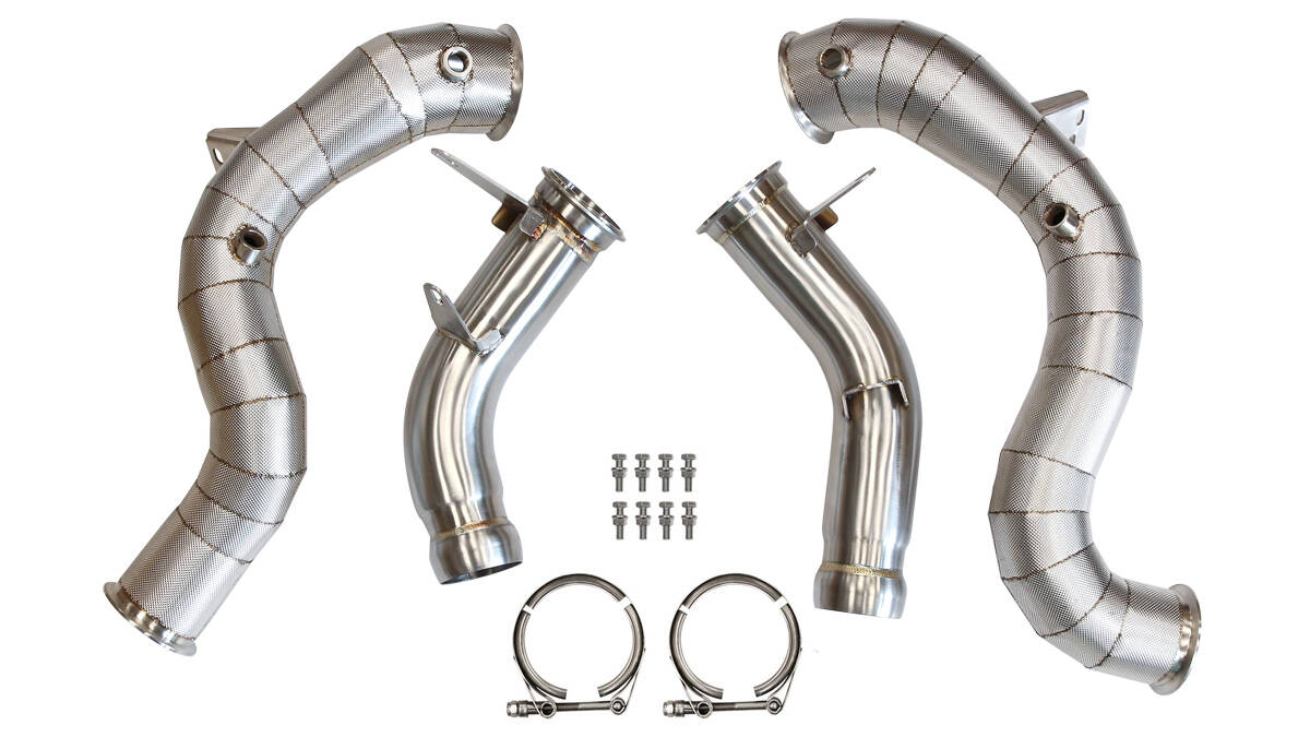Mercedes W213 M178 E63 AMG 17-23 Downpipe+Heat Shield 76mm