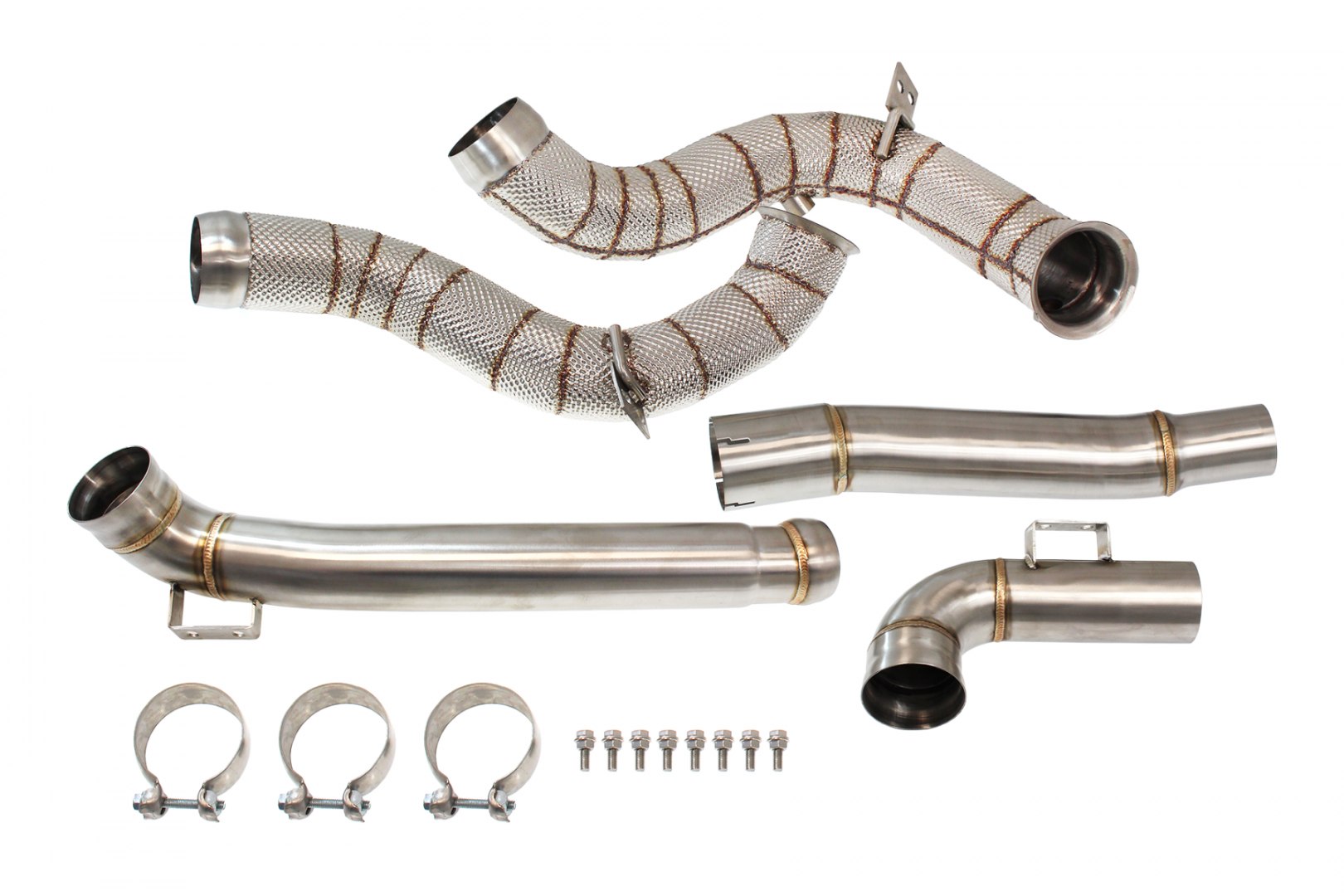 Mercedes AMG GT GTS S 15-17 Downpipe Decat+Heat Shield 70mm
