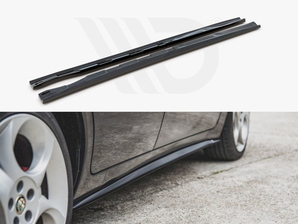Side Skirts Diffusers Alfa Romeo 156 Facelift - Gloss Black
