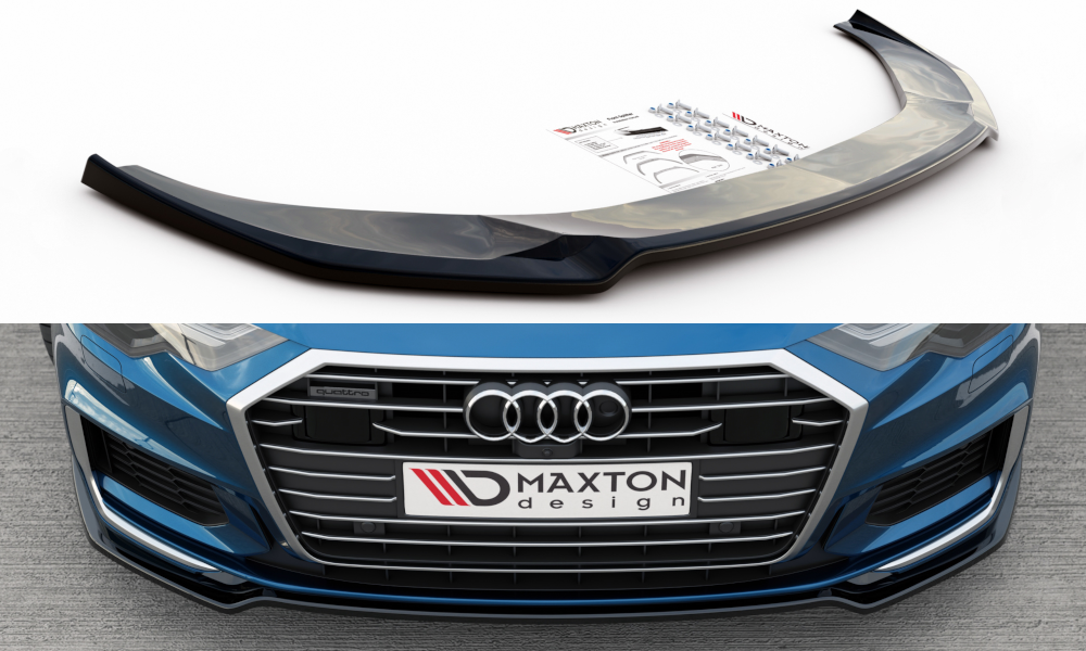 Front-Splitter-V.1-Audi-A6-S-Line-/-S6-C8---Gloss-Black